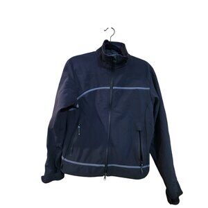 Columbia Titanium Womens Full-Zip Softshell Jacket M Navy Blue Reflective Accent